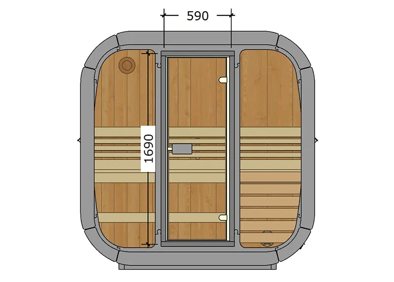 ThermoZen S Outdoor Sauna - 3 Person