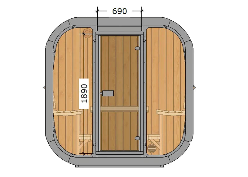 ThermoZen L Outdoor Sauna - 6 Person