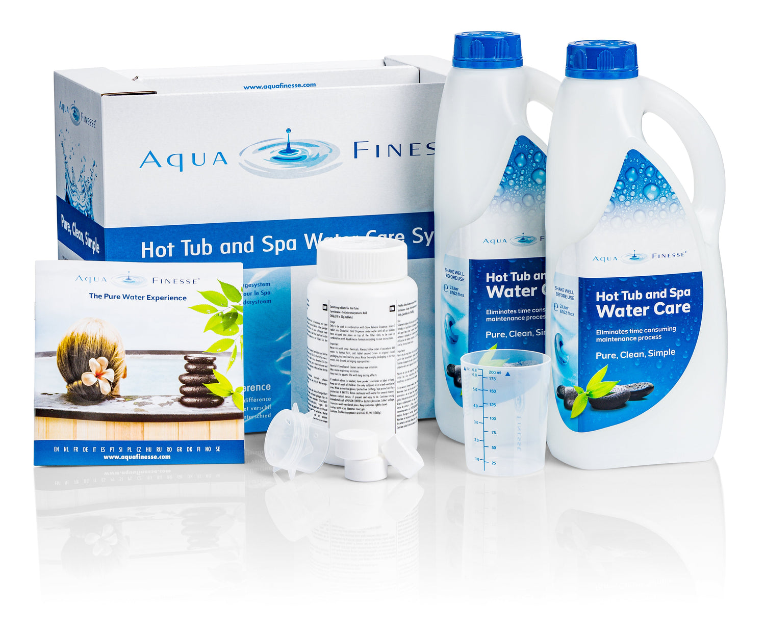 AquaFinesse Hot Tub Water Treatment Products – eco-friendly spa care solutions for balanced, crystal-clear water and reduced chemical use.