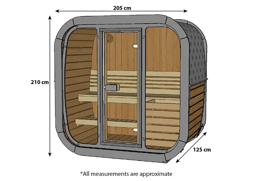ThermoZen S Outdoor Sauna - 3 Person