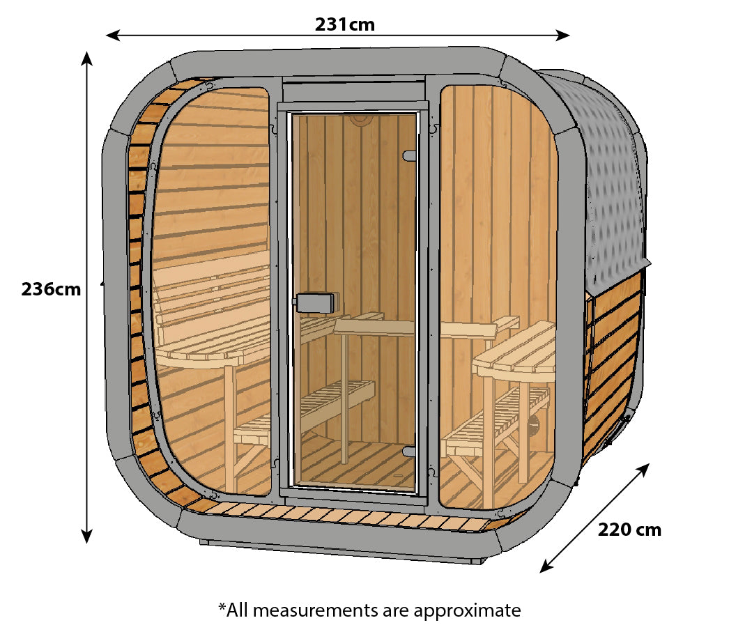 ThermoZen L Outdoor Sauna - 6 Person