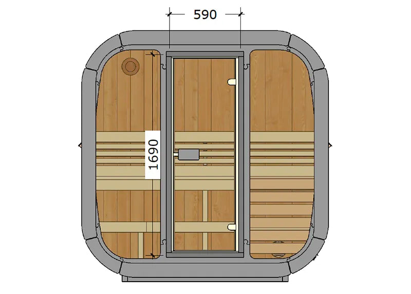 ThermoZen M Outdoor Sauna - 4 Person