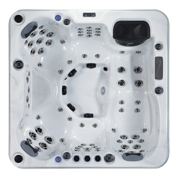 top down view looking inside the stream hot tub